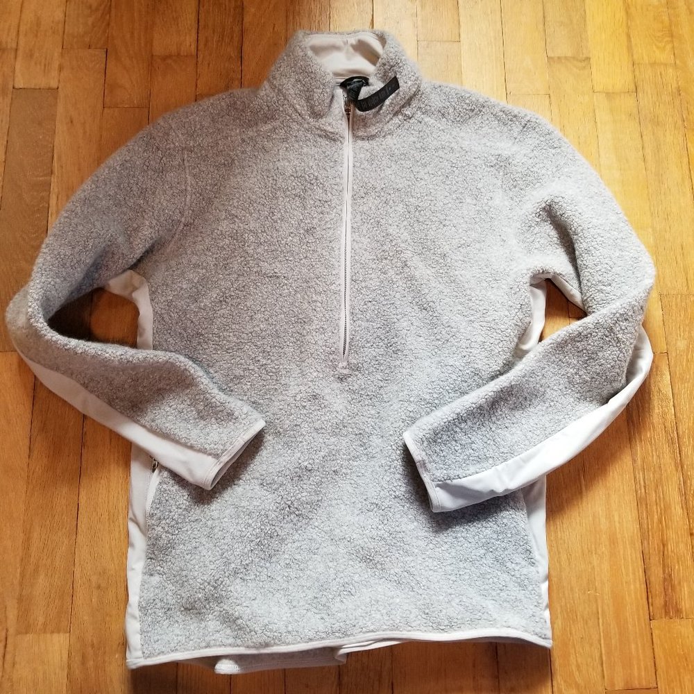 Lululemon Tundra Trek 1/2 Zip Heathered Silver Spoon Men's Size Large Wool Silk